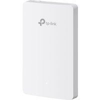 White TP-Link wall-mounted PoE adapter with rounded edges and logo on front.