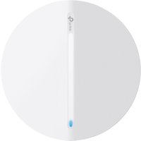 White TP-Link Festa F61 PoE device, circular design with central LED indicator and sleek finish.