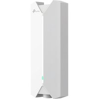 White TP-Link Festa F65 outdoor PoE device with sleek vertical design and subtle LED indicator.