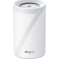 White cylindrical TP-Link HB410 Wi-Fi 7 router with subtle diagonal grooves and TP-Link logo on top.