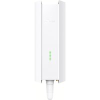 White TP-Link NE211-Outdoor gateway/controller with vertical design and LED indicator lights.