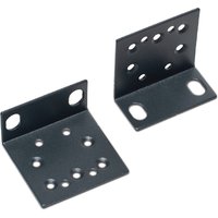 Black metal rack mount brackets with multiple holes for TP-Link Omada 19-inch switches.