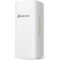 White TP-Link Omada 5-Port Gigabit Smart Switch, vertical design, with LED indicators and TP-Link logo on the front.