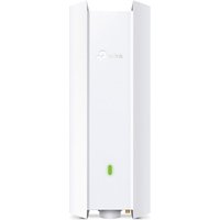 White TP-Link Omada EAP610-Outdoor access point with vertical design and green LED indicator.