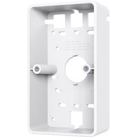 White TP-Link Omada OJB-100 mount with rectangular frame and multiple mounting holes for wireless access point.