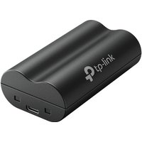 Black TP-Link Tapo Battery Pack with curved edges, USB port, and TP-Link logo on the side.