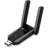 TP-Link TX30U Plus WLAN adapter, black with dual antennas and USB connector.