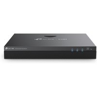 Black TP-Link VIGI NVR2016H network video recorder with sleek design and front LED indicators.