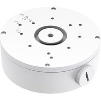 White TP-Link VJB-305 network junction box, round shape with multiple screw holes and side cable entry point.