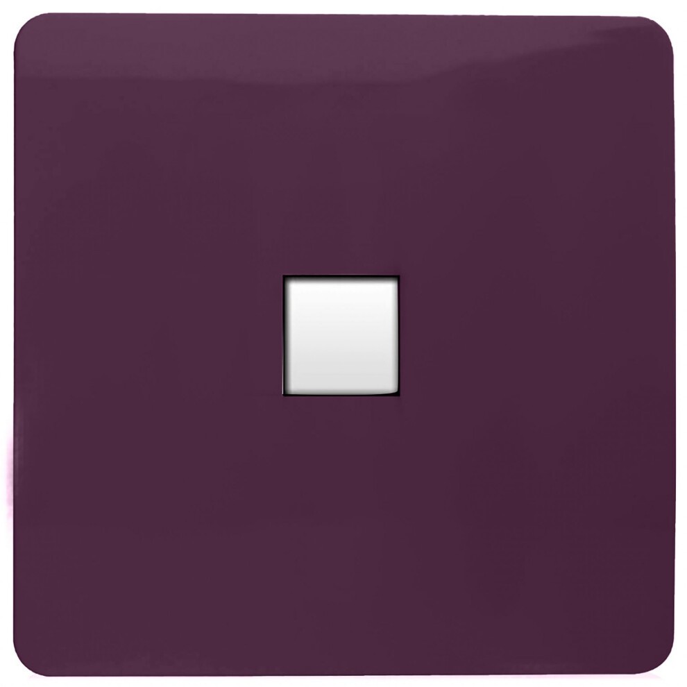 Glossy plum-colored RJ56 Cat 5e & Cat 6 Ethernet socket with a square cutout in the center, designed for modern and artistic interiors by Trendi Switch.