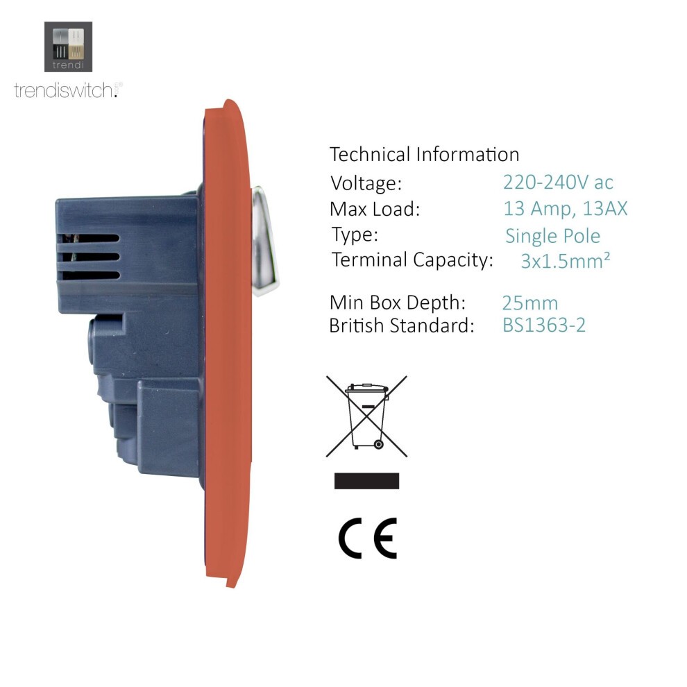 Trendi Switch 2 Gang 13amp 4 Port USB Copper Plug Socket - image 2