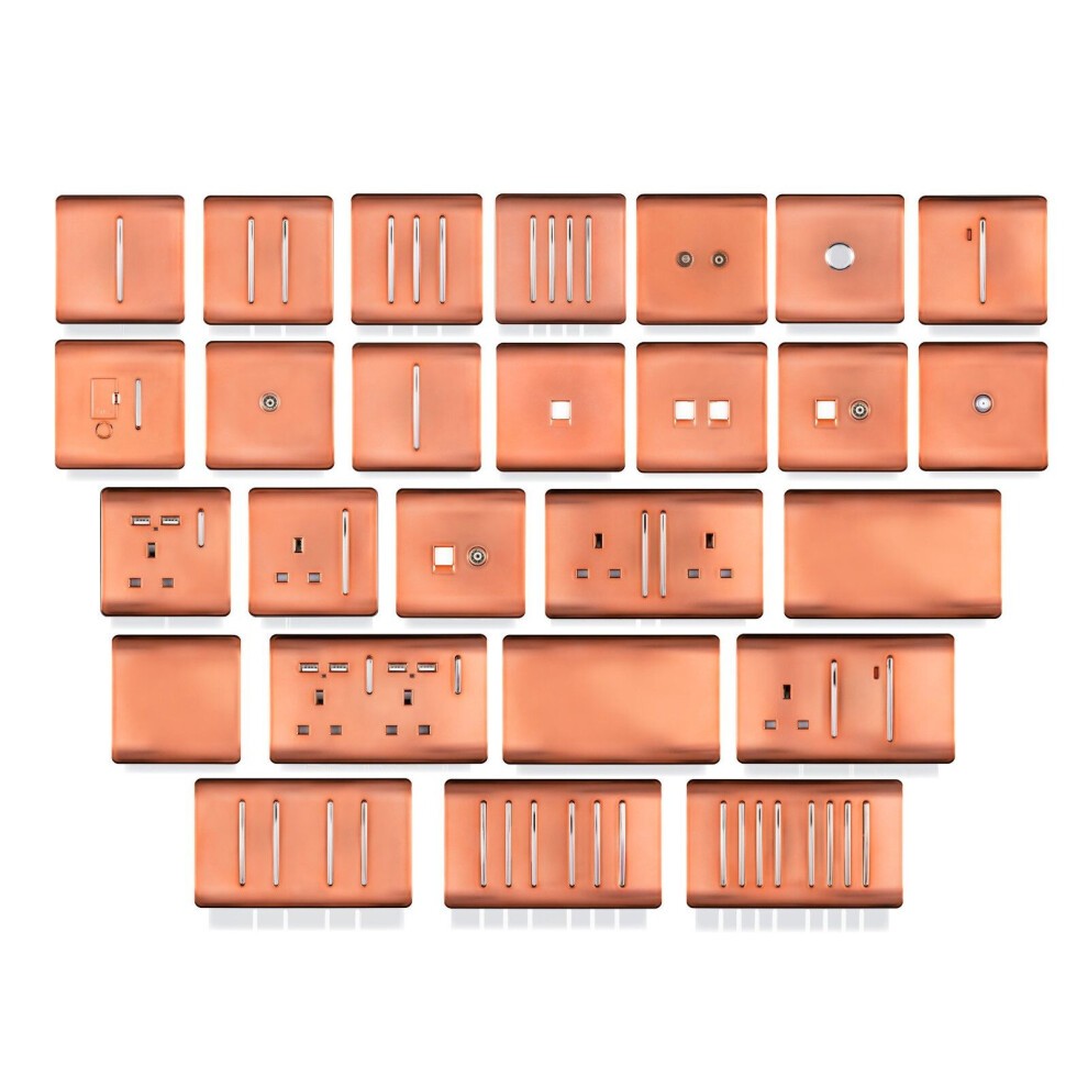 Trendi Switch 2 Gang 13amp 4 Port USB Copper Plug Socket - image 4