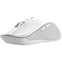 White Trust 25674 Bluetooth mouse, ambidextrous design, 3200 DPI, with side buttons and textured scroll wheel.