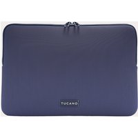 Blue Tucano Colore Toploader bag, 34.5 cm, sleek design with dual zippers and Tucano logo on the front.