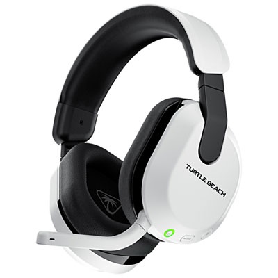 White Turtle Beach Stealth 600 headset with black accents, adjustable headband, over-ear cushions, and a flip-to-mute microphone, designed for Xbox and Bluetooth devices.