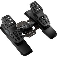 Black Turtle Beach VelocityOne universal rudder pedals with adjustable footrests and central pivot for Xbox Series X.