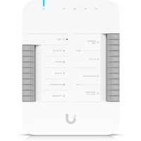 White Ubiquiti Access Door Hub with Ethernet ports, LED indicators, and U logo at the bottom.