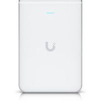 White Ubiquiti U7 Pro Wall unit with PoE, sleek rectangular design, subtle LED indicator, and Ubiquiti logo.