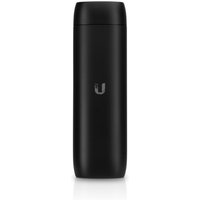 Black Ubiquiti UFP-VIEWPORT PoE adapter with sleek cylindrical design and Ubiquiti logo on the front.