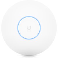 White Ubiquiti UniFi 6 Long-Range access point with circular LED indicator and sleek, minimalist design.