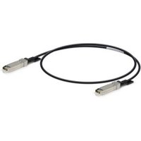 Black Ubiquiti UniFi 1m InfiniBand/fibre optic cable with silver connectors on both ends.