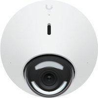 White Ubiquiti UVC-G5-Dome IP security camera with black lens, suitable for ceiling or wall mounting, 2688 x 1512 pixels.