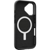 Black Urban Armor Gear phone case with hexagonal texture and circular design, fits 6.3-inch devices.