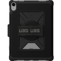 Black Urban Armor Gear Metropolis cover for 10.9" device, rugged design with reinforced corners and UAG logo strap.