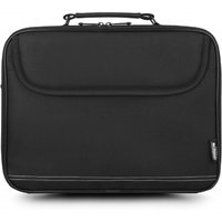 Black Urban Factory clamshell laptop case 15.6" with handle, front pocket, and sleek design.