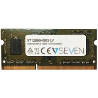 V7 4GB DDR3 SO DIMM notebook memory module, green circuit board with white label and gold connectors.