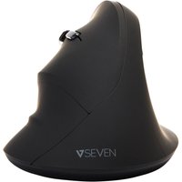 Black V7 MW400L left-hand wireless vertical ergonomic mouse with USB interface and sleek curved design.