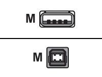Black USB 3.1 cable adapter with male connectors on both ends, featuring a compact design and labeled with 'M' for male on each side, measuring 0.15 meters in length.
