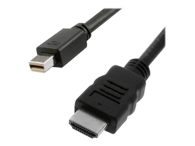 Black Mini DisplayPort to HDMI cable, featuring a Mini DP connector on one end and an HDMI connector on the other, with a length of 3 meters.