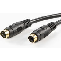 Black 3 m S-Video cable with gold-plated connectors and ribbed grips