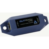 Blue Veracity VOR-ORL network extender with two mounting holes and black label with white text.