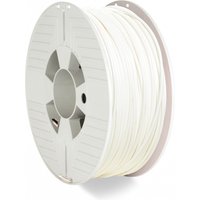 White Verbatim 55058 3D printing filament spool, PETG material, with circular reel and visible winding.