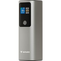 Grey Verbatim Charge 'n' Go Power Bank 27000mAh with digital display and rounded edges.