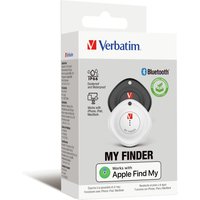 Verbatim MYF-02 Bluetooth Item Finder 2 pack, black and white, compact design, compatible with Apple Find My.