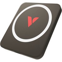 Mocha metallic Verbatim SnapBack SSD 512 GB with rounded edges and red logo inside a white circle on top.