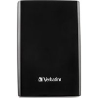 Black Verbatim Store 'n' Go Slim Portable SSD, 1TB, with USB 3.2 Gen 1 and USB-C, sleek rectangular design.