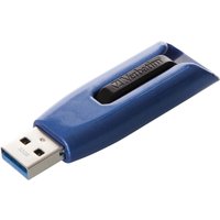 Blue Verbatim V3 MAX USB 3.0 drive, 32 GB, with retractable connector and black accent.