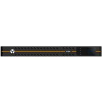 Black Vertiv EDGE-1500IRM1U UPS with vented front panel, orange stripe, and LED indicators on the right.