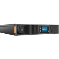 Black Vertiv Liebert GXT5 UPS with LCD display, ventilation grille, and control buttons on the front panel.