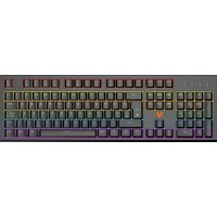 Black VIDA MAGNA USB RGB gaming keyboard, QWERTY UK layout, with colorful backlit keys and magnetic connection.