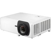 White Viewsonic LS901HD projector with large lens, side vents, and sleek rectangular design.