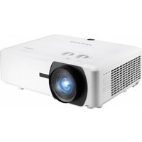 White Viewsonic LS920WU projector with lens, ventilation grilles, and control buttons on top.