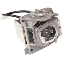 Metallic Viewsonic RLC-125 projector lamp with angular frame and attached black cables