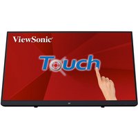 Viewsonic TD2230 monitor, 21.5" touchscreen, black frame, displaying red screen with "Touch" and hand icon.