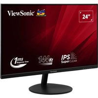 Viewsonic VA24E2-H monitor, 23.8-inch, slim black bezel, matte screen, 1ms response, 144Hz, IPS SuperClear technology.