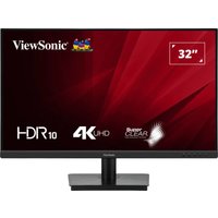 Black Viewsonic 32" 4K Ultra HD LED monitor with slim bezels and rectangular stand.